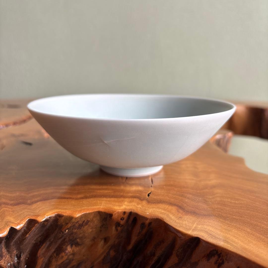 白瓷茶碗 宇野徹造 抹茶碗 茶道具 共箱（119Hd）