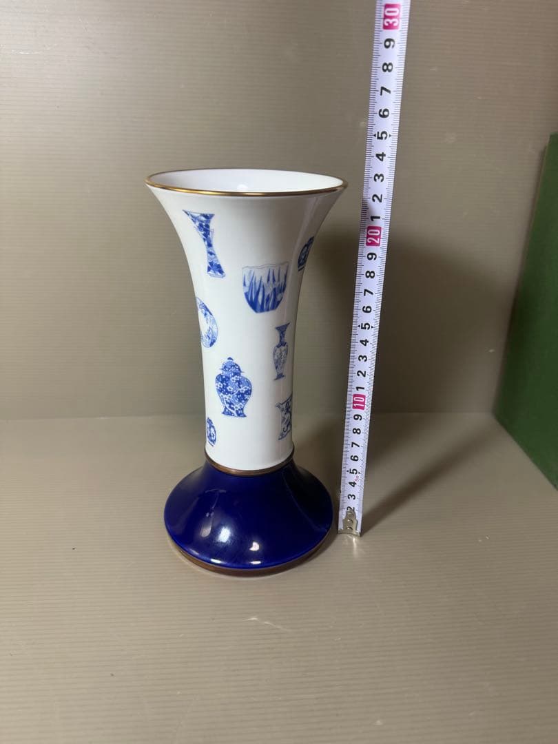 2924 深川製磁　ブルーチャイナ　花瓶　未使用
