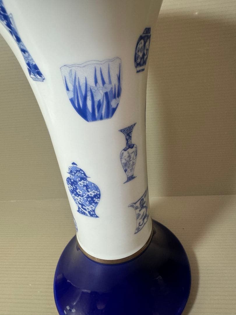 2924 深川製磁　ブルーチャイナ　花瓶　未使用