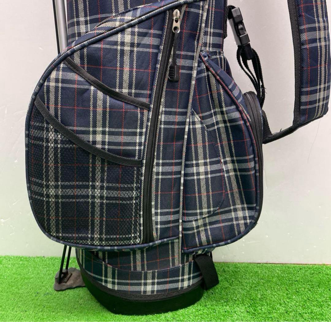 opst オプスト 8インチ ゴルフバッグ　チェック　ネイビー
