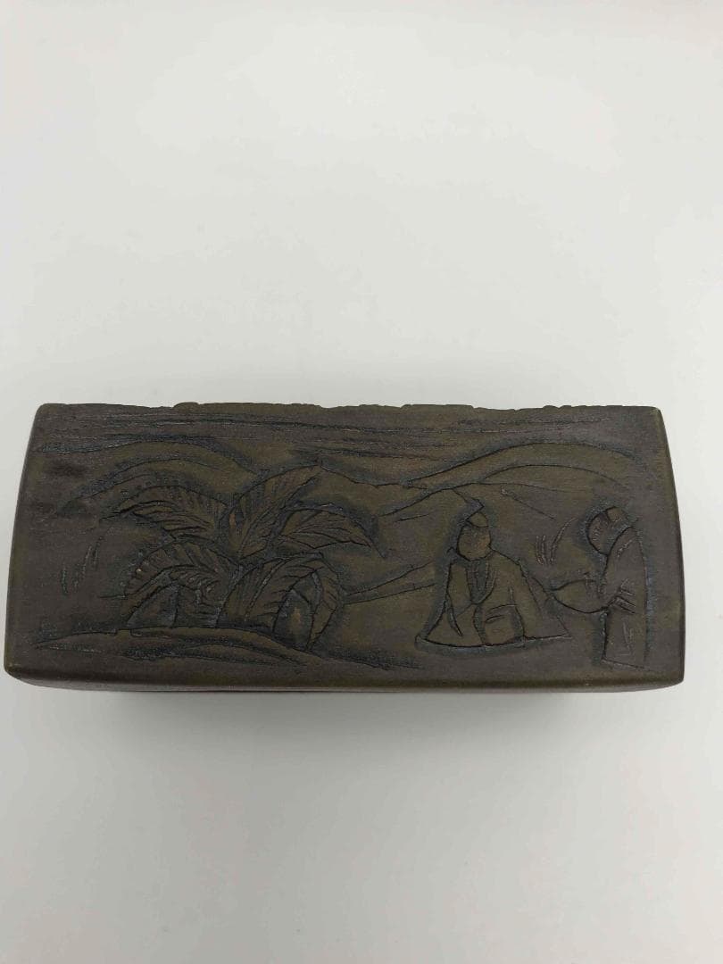 古端渓硯　清時代　乾隆　蘭亭硯　王羲之　緑端渓　緑石硯 老坑 水厳 (F-9)