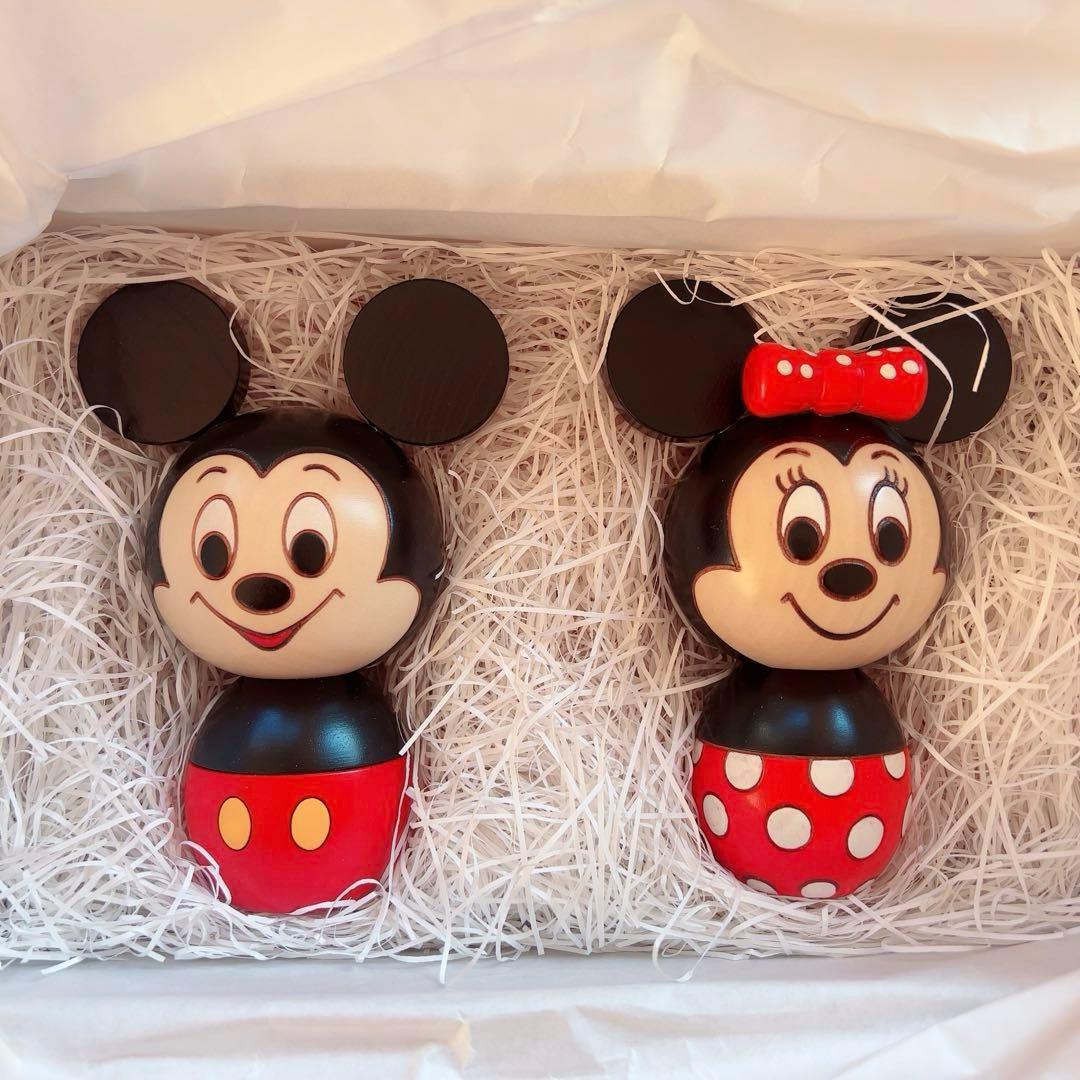 Disney ディズニー　卯三郎こけし　ミッキー　ミニー