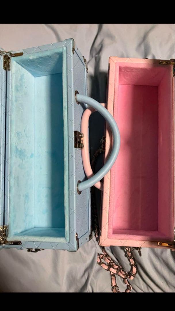 ③ エンジェル シャンパン ドゥミセック 空箱　ピンクとブルー　２個セット