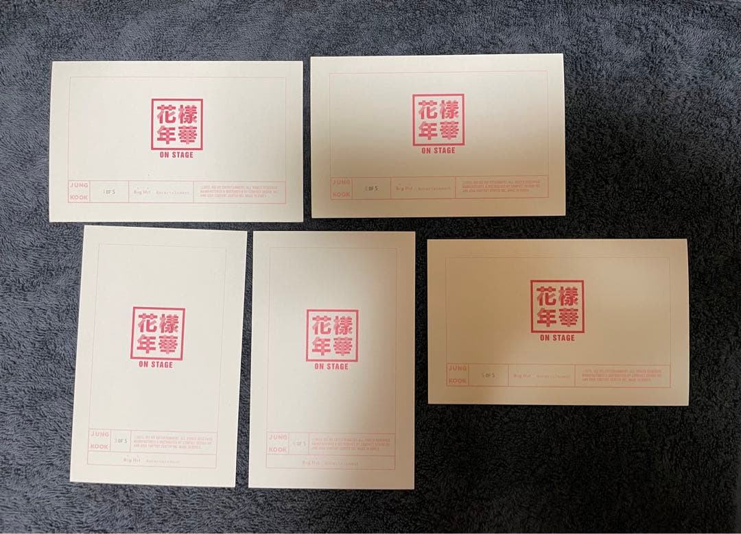 BTS 花様年華 ON STAGE 公式フォトカード5枚セット　ジョングク