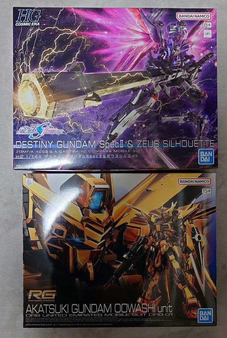 【新品】HG デスティニー ゼウスシルエット＆RG アカツキガンダム
