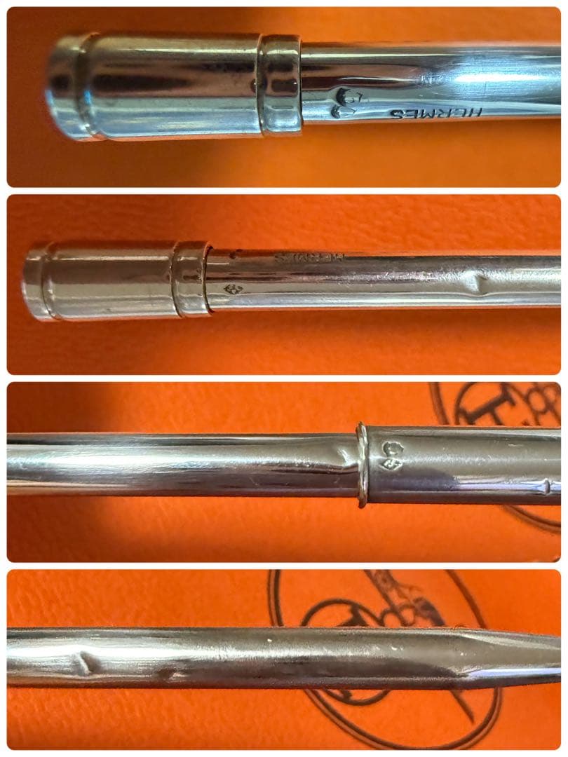 HERMES エルメス　シルバー925 チェーン付きボールペン　傷多数有り