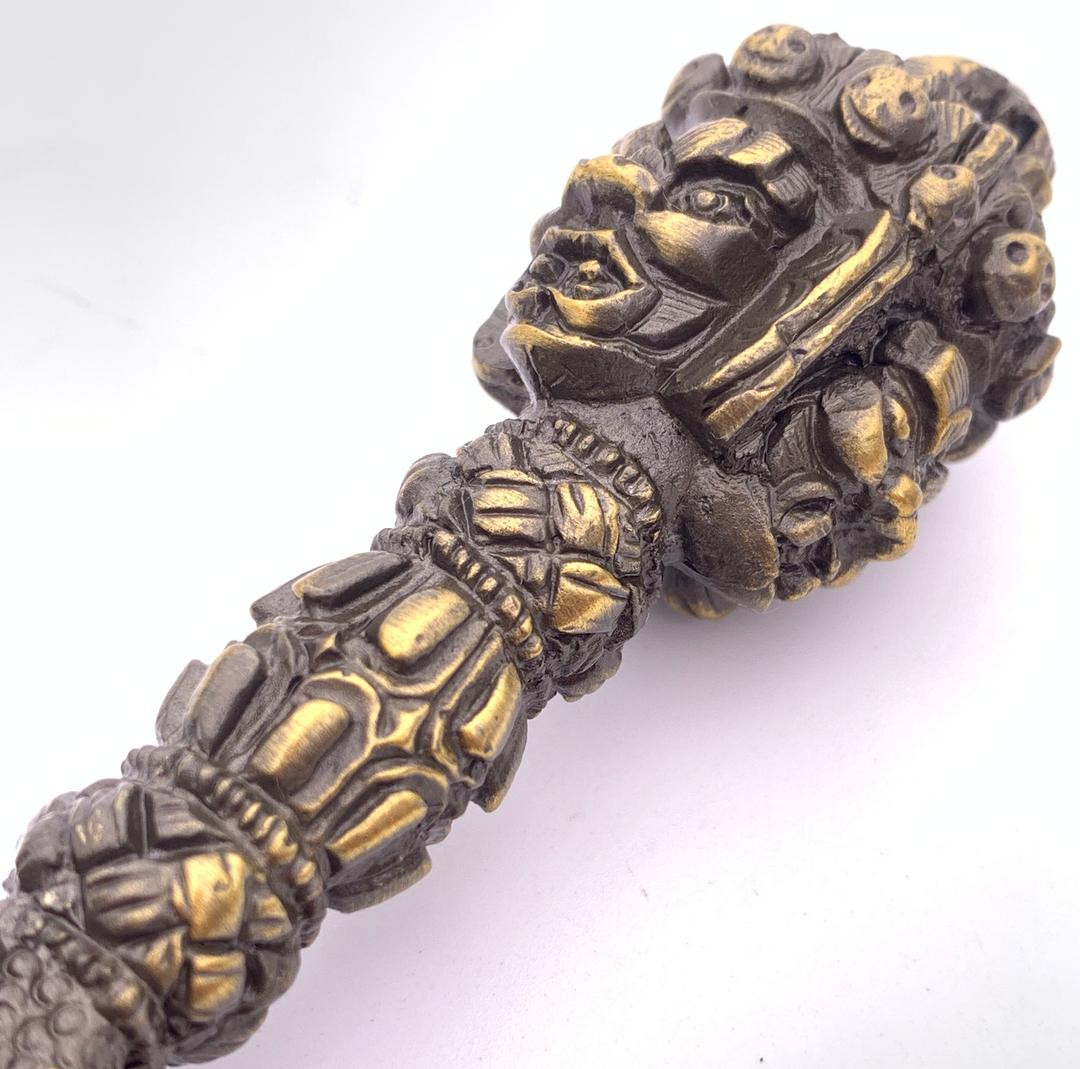 ◆チベット密教法具　3面憤怒尊プルパ（密教宝剣）◆