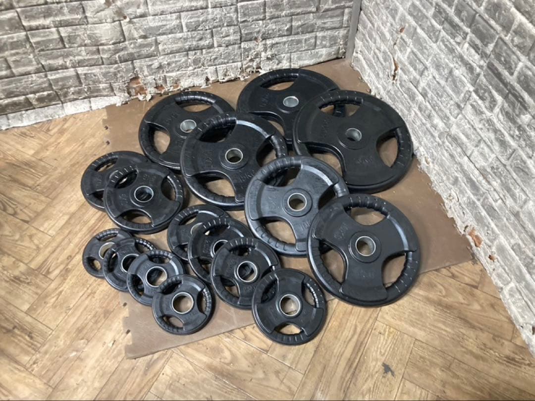 新品　バーベルプレートセット ラバー　計115Kg 穴径50mm