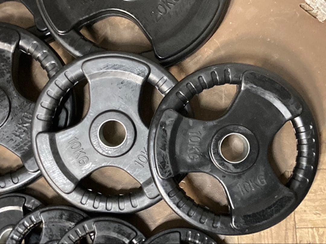 新品　バーベルプレートセット ラバー　計115Kg 穴径50mm