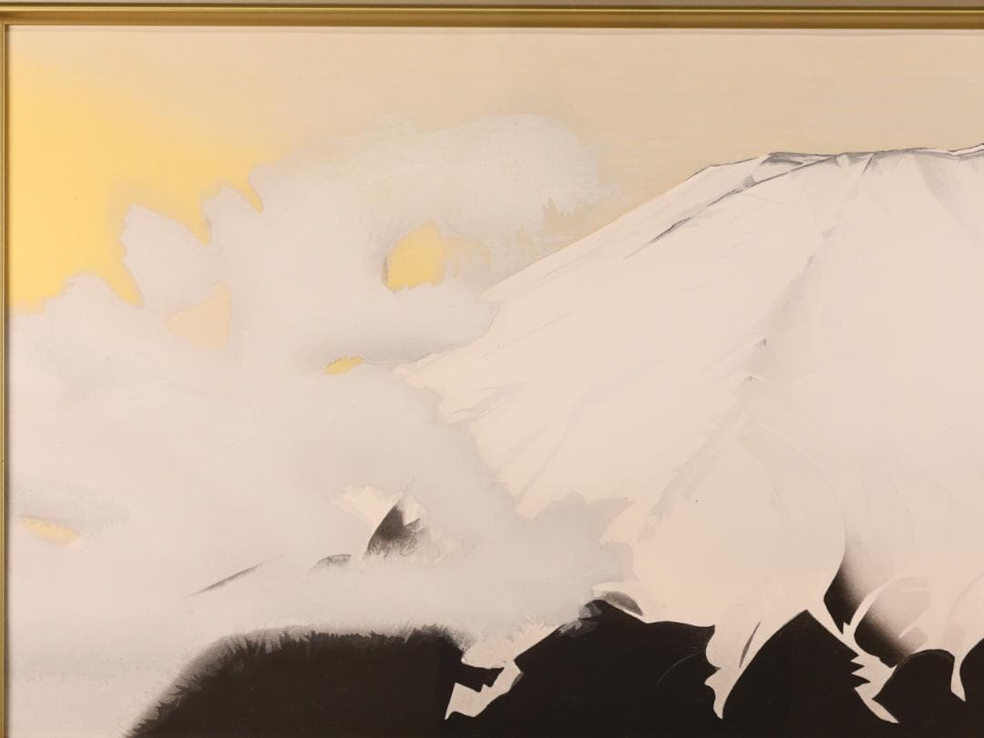 【真作】 BK282　中島千波 「 不二」 22/300　手摺木版画　富士