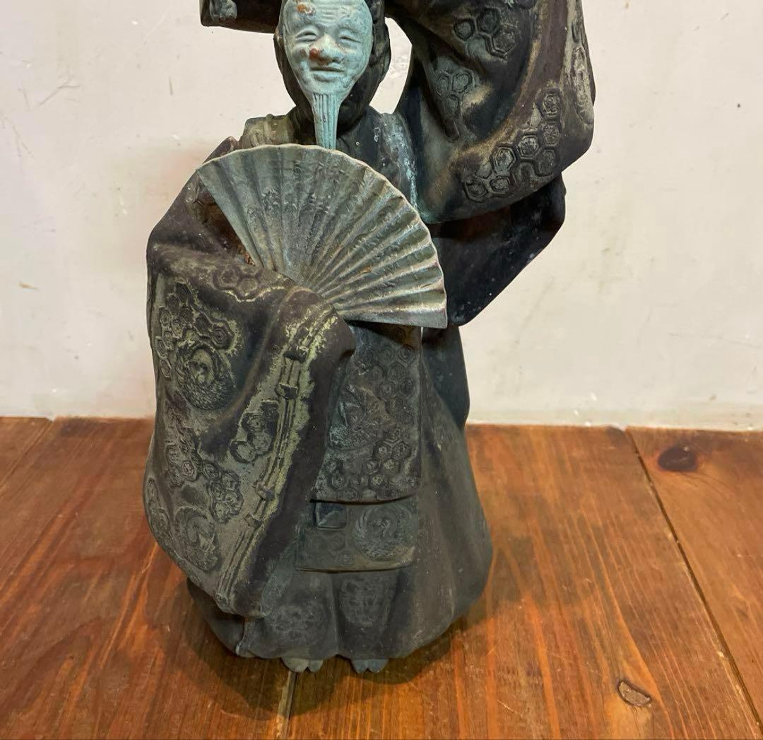 金属製　能楽　翁　置物　オブジェ　年代物　青銅　当時物