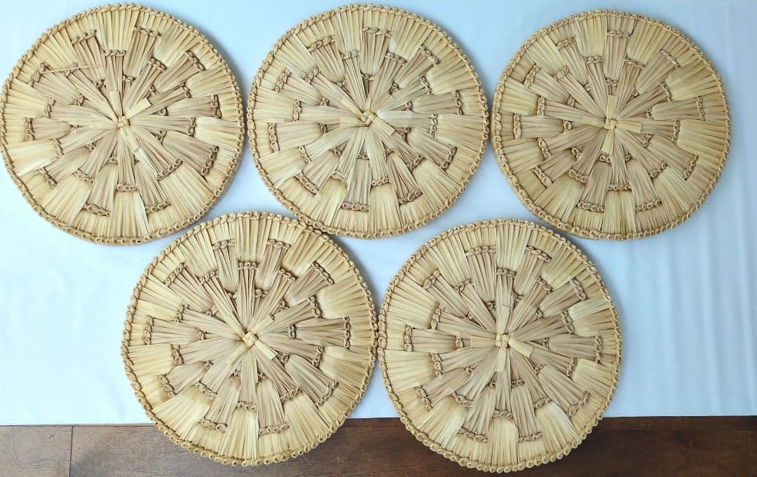 円座 茶道具 竹製 5枚セット