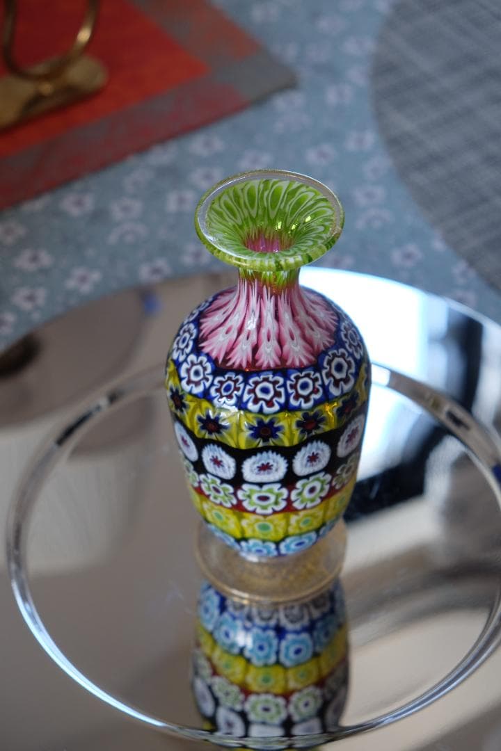 イタリア 民藝 ミルフィオリ 花瓶 検)ワイングラス プレート 皿 舩木倭帆