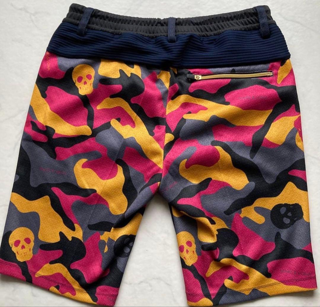 ⛳️極美品 メンズXL マークアンドロナ カモフラージュ柄 ハーフパンツ紺