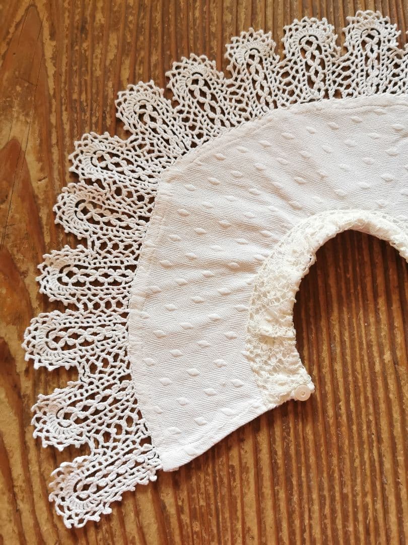 アンティークフランス ピケドプロヴァンス♢ ルピュイ クロシェ編レース装飾付け襟