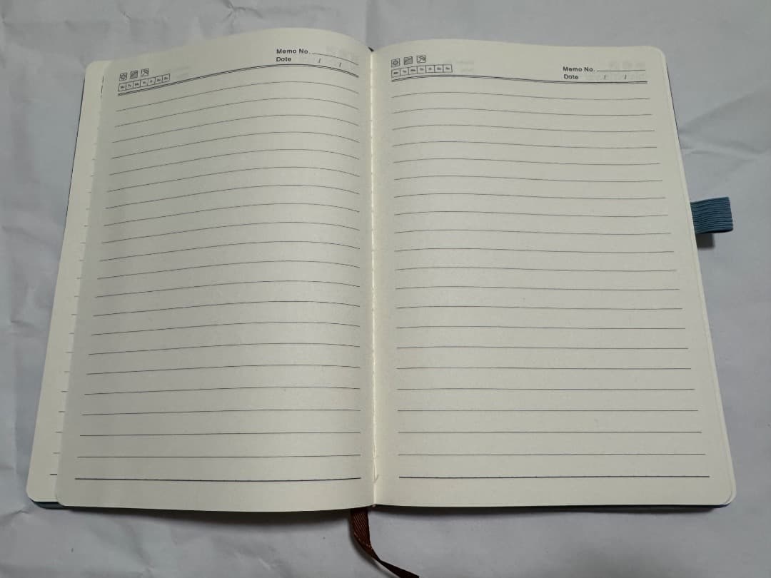 青い無地ノート A5サイズ しおり付き