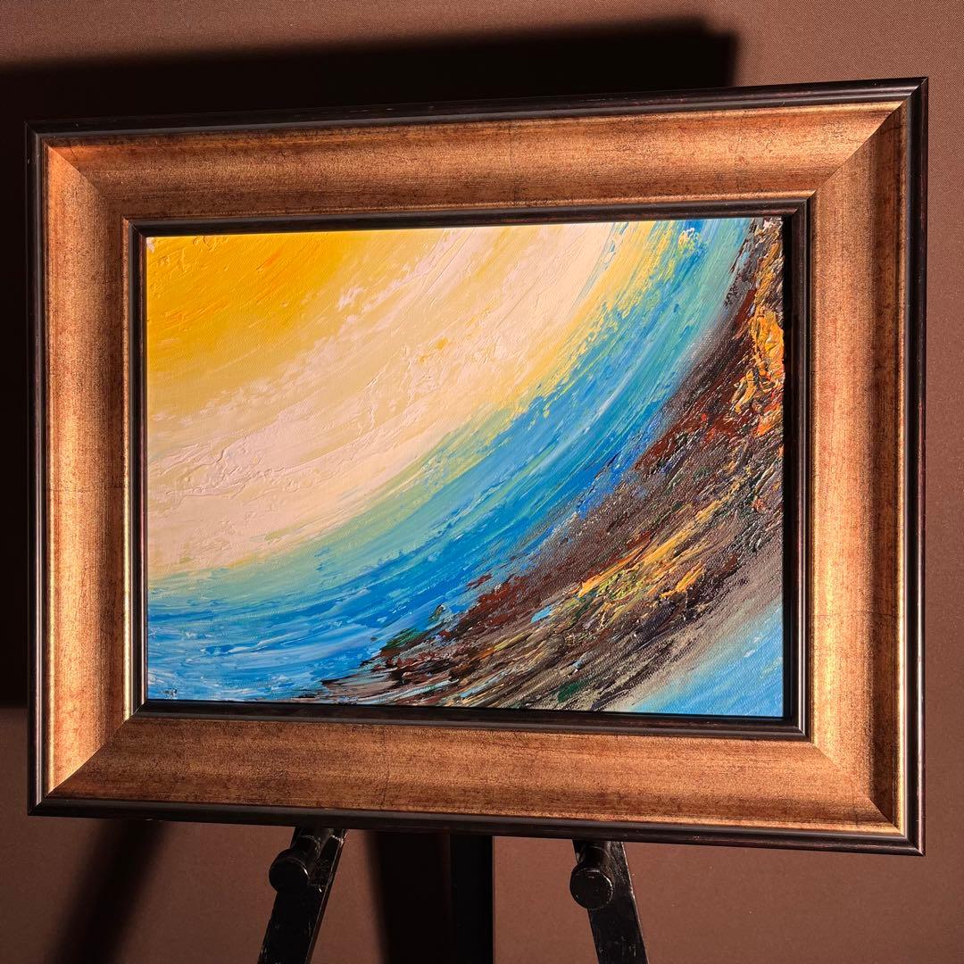 手書き油絵 抽象画 ウォールアート 額付 絵画 インテリア 油彩画