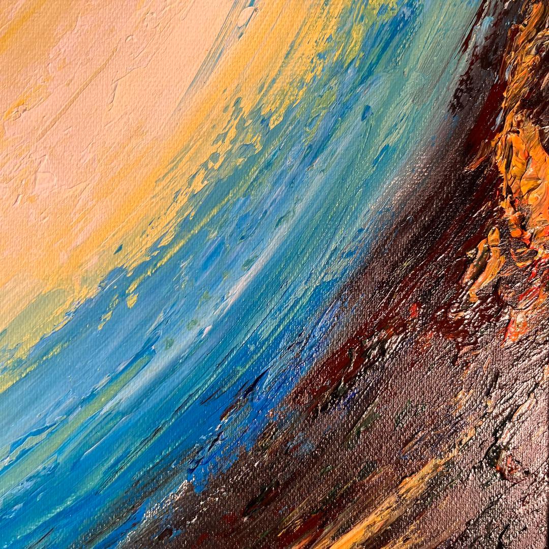 手書き油絵 抽象画 ウォールアート 額付 絵画 インテリア 油彩画