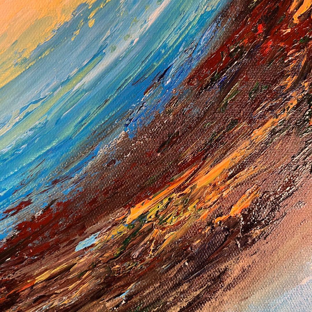 手書き油絵 抽象画 ウォールアート 額付 絵画 インテリア 油彩画