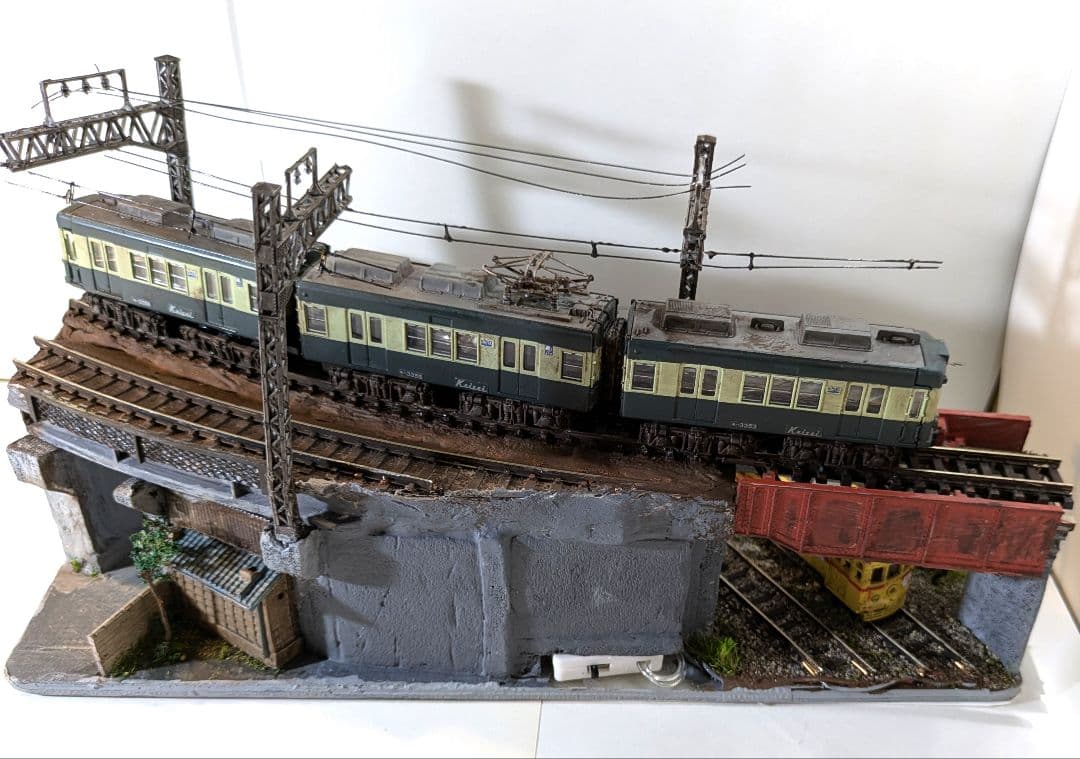 T*y様 Ｎゲージ・ミニジオラマ【昭和の京成町屋ガード下・都電のある情景】車両付