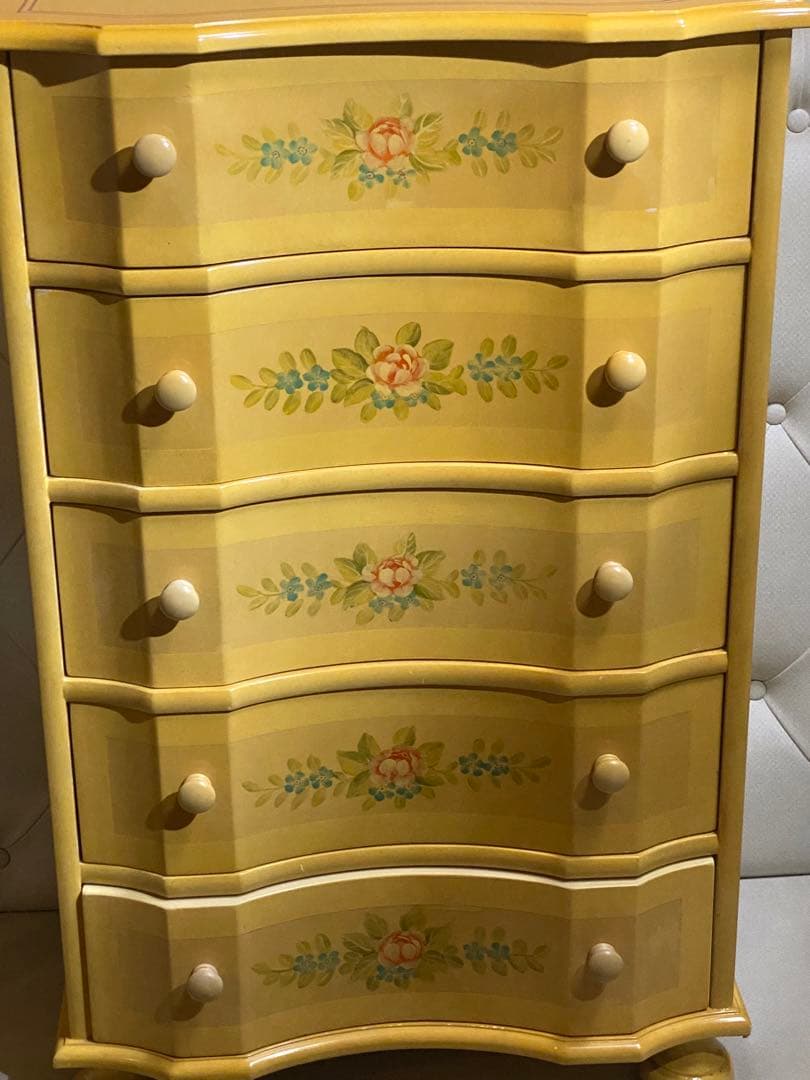 希少 カラー デザイン♦️アンティーク♦️ハンドペイント チェスト♦️縁起◎六角形