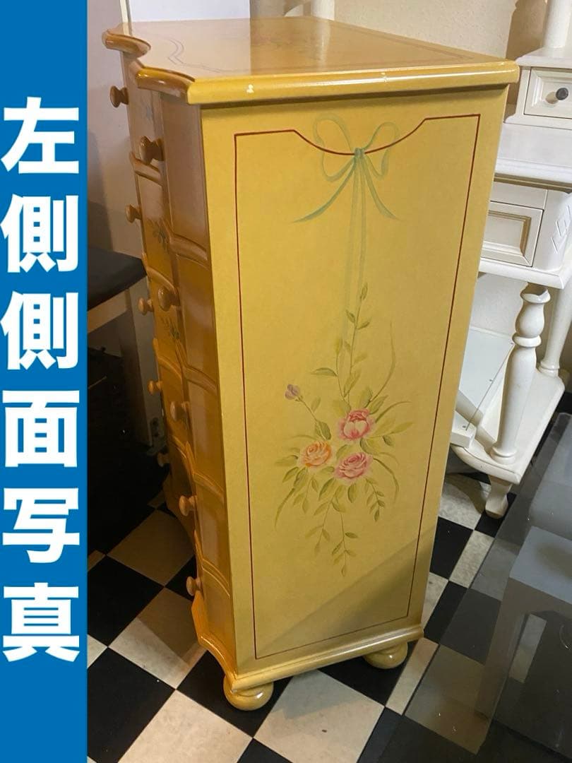 希少 カラー デザイン♦️アンティーク♦️ハンドペイント チェスト♦️縁起◎六角形