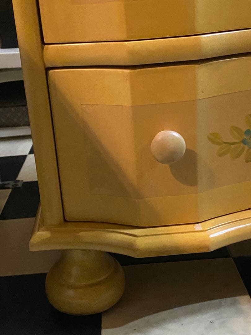 希少 カラー デザイン♦️アンティーク♦️ハンドペイント チェスト♦️縁起◎六角形