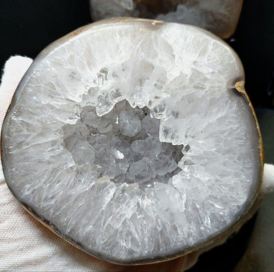 割引大特価✴️高品質✴️美品✴️開運✴️トレジャー瑪瑙 ペア水晶 ジオード 龍穴