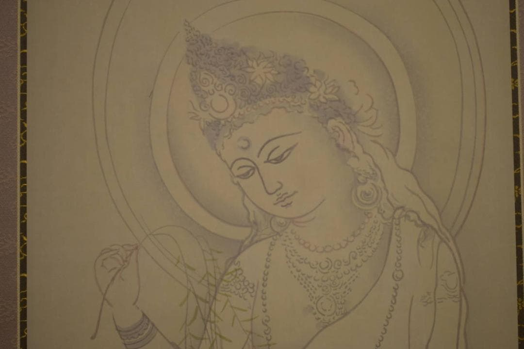 複製/村上華岳/楊柳観音図/工芸/桐共太巻箱付/布袋屋掛軸HI-702