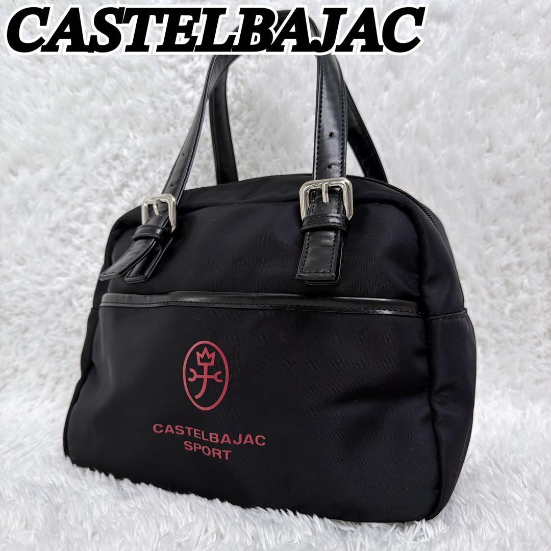 極美品✨ カステルバジャック T挿しサッチェル ラウンド バッグ ブラック