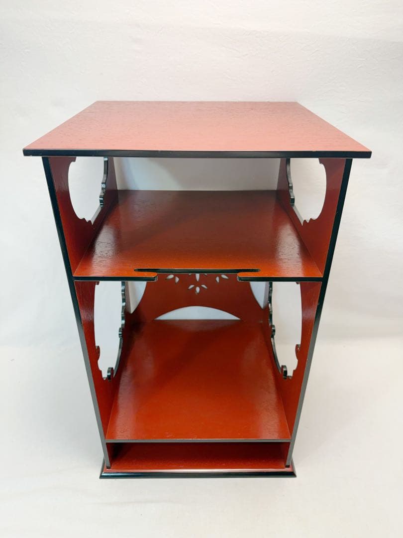 美品 茶道具 雪輪棚 朱塗 一元斎好写 江戸千家 不白流 元箱