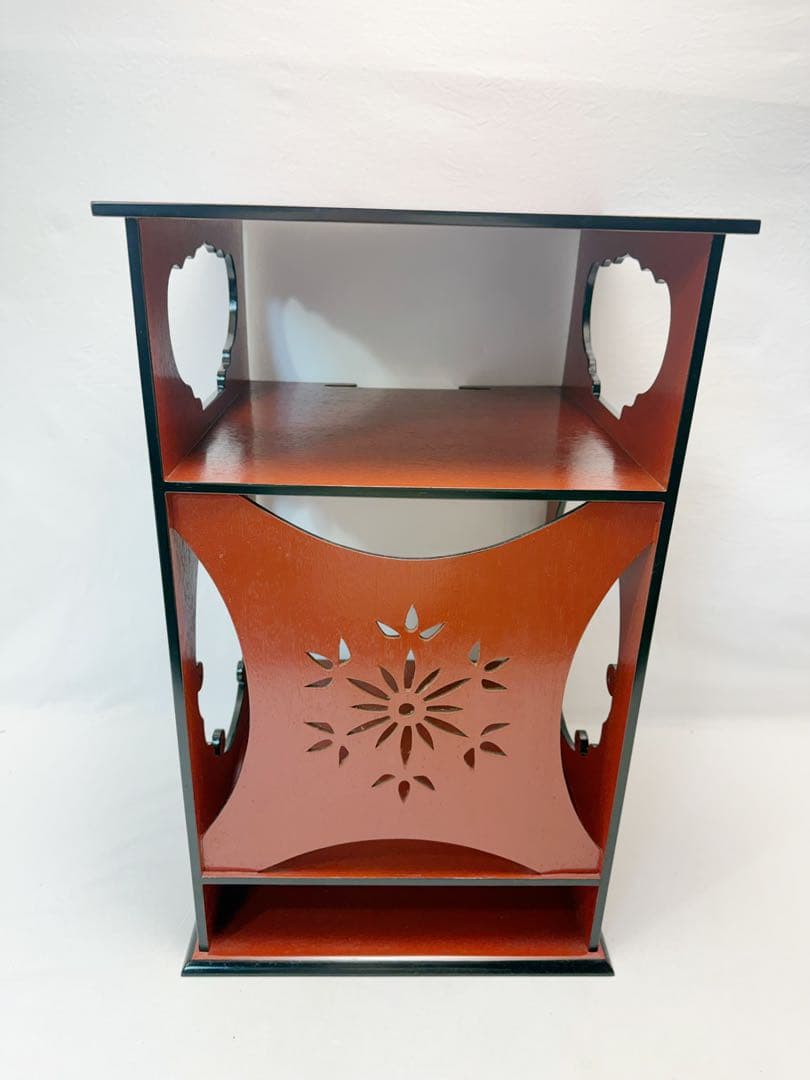 美品 茶道具 雪輪棚 朱塗 一元斎好写 江戸千家 不白流 元箱