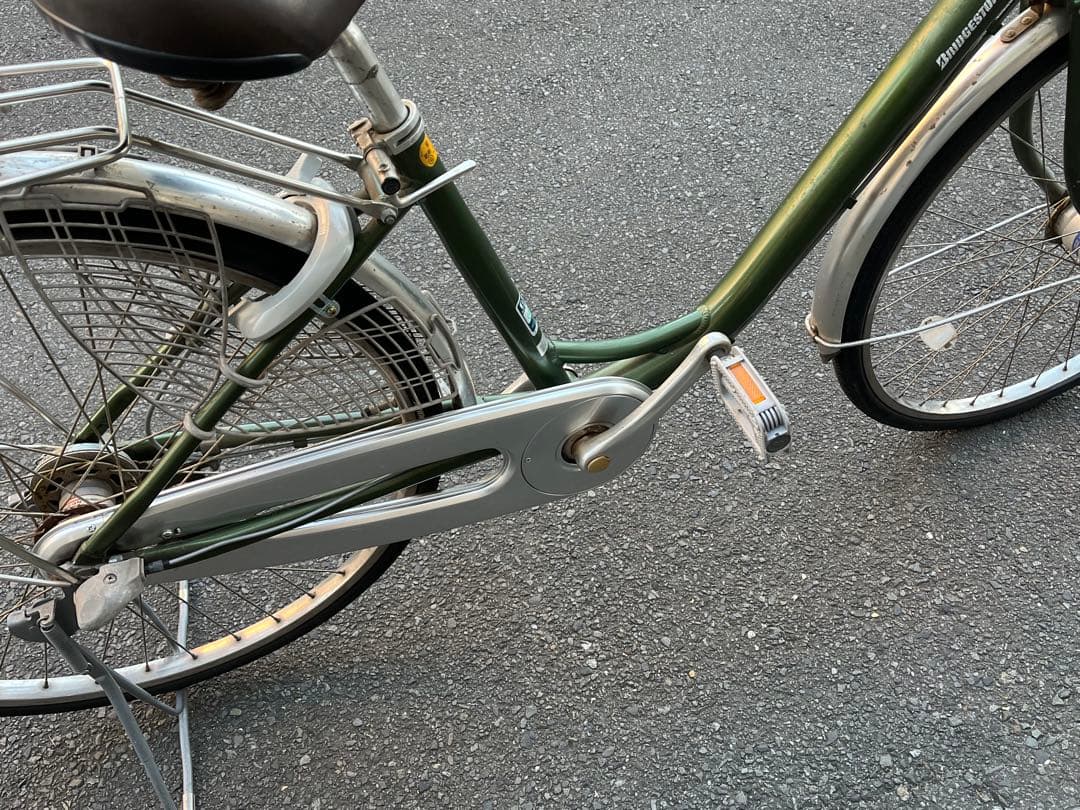 中古ブリヂストン軽量アルミ3段変速自転車〓26インチ★カギ＆チェーンケース新品