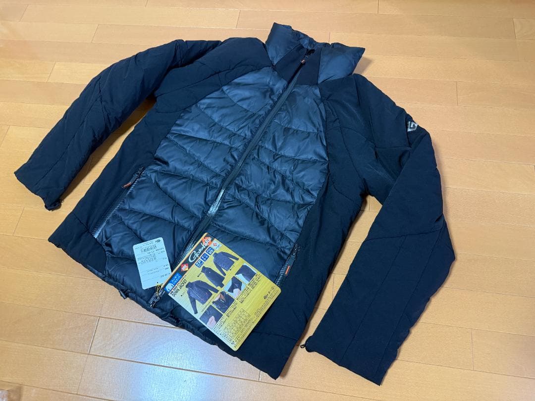 新品 がまかつ ダウンジャケット GM-3532 ブラック×オレンジ