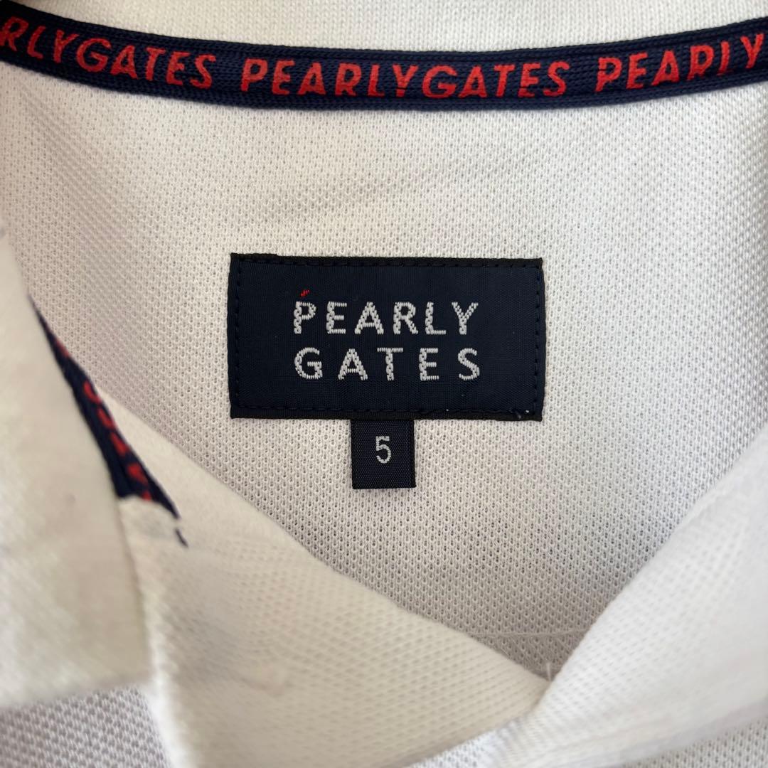 PEARLY GATES ゴルフポロシャツ ウェア　ホワイト　白　ロゴ　L