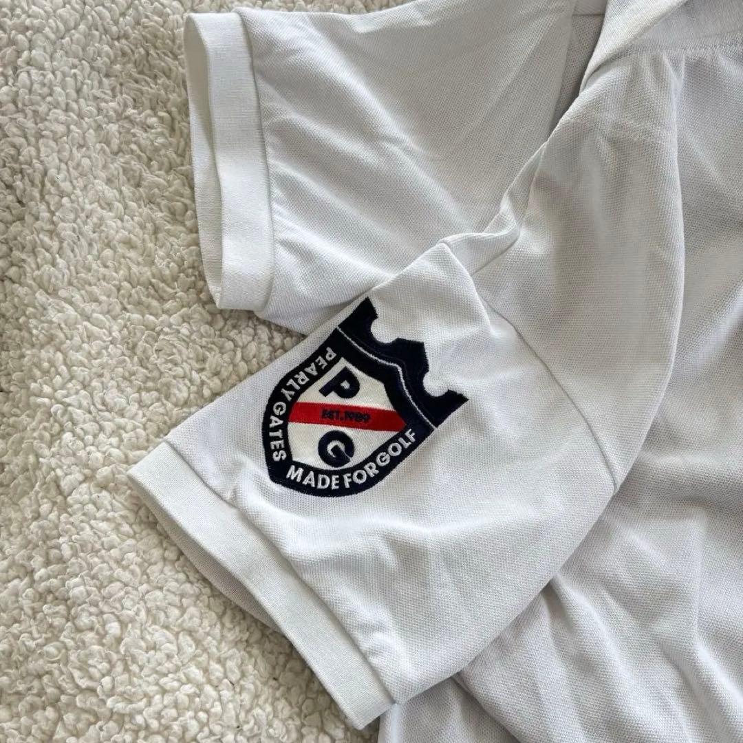 PEARLY GATES ゴルフポロシャツ ウェア　ホワイト　白　ロゴ　L