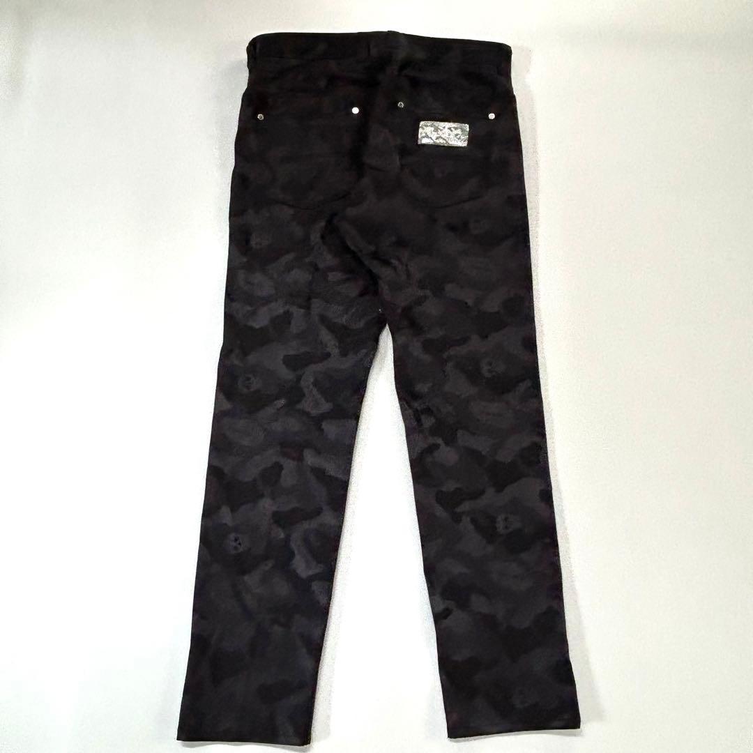 極美品＊マークアンドロナ カモフラ スカル ゴルフウェア ロングパンツ 総柄