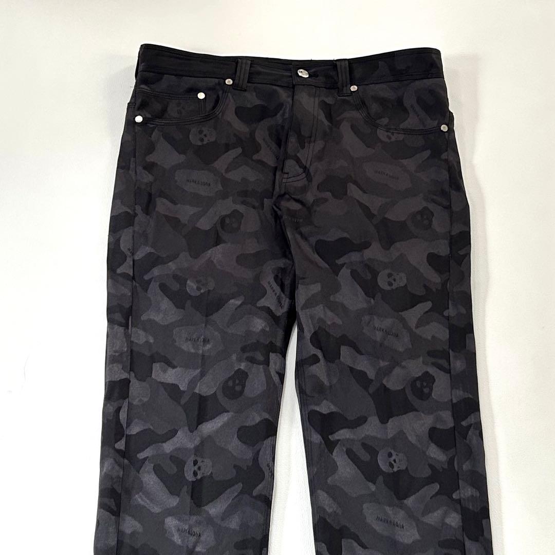 極美品＊マークアンドロナ カモフラ スカル ゴルフウェア ロングパンツ 総柄