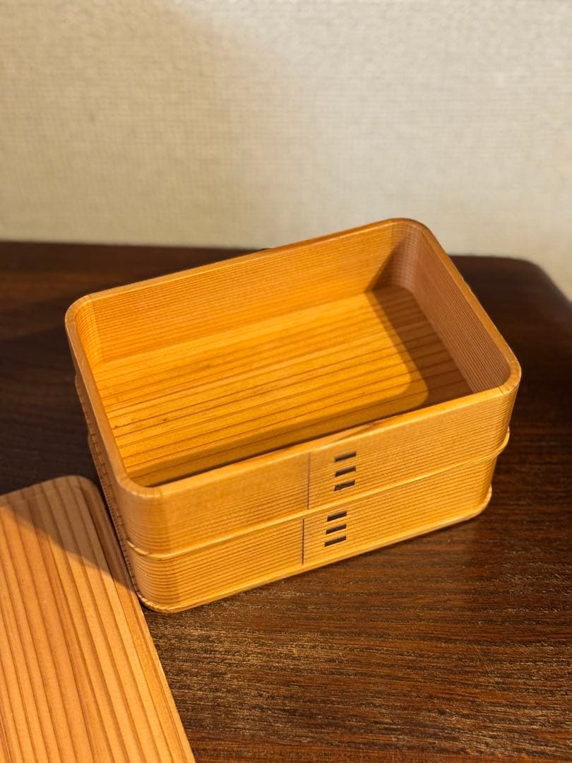 レア　大館工芸社 曲げわっぱ 隅丸二ツ重弁当 工芸品