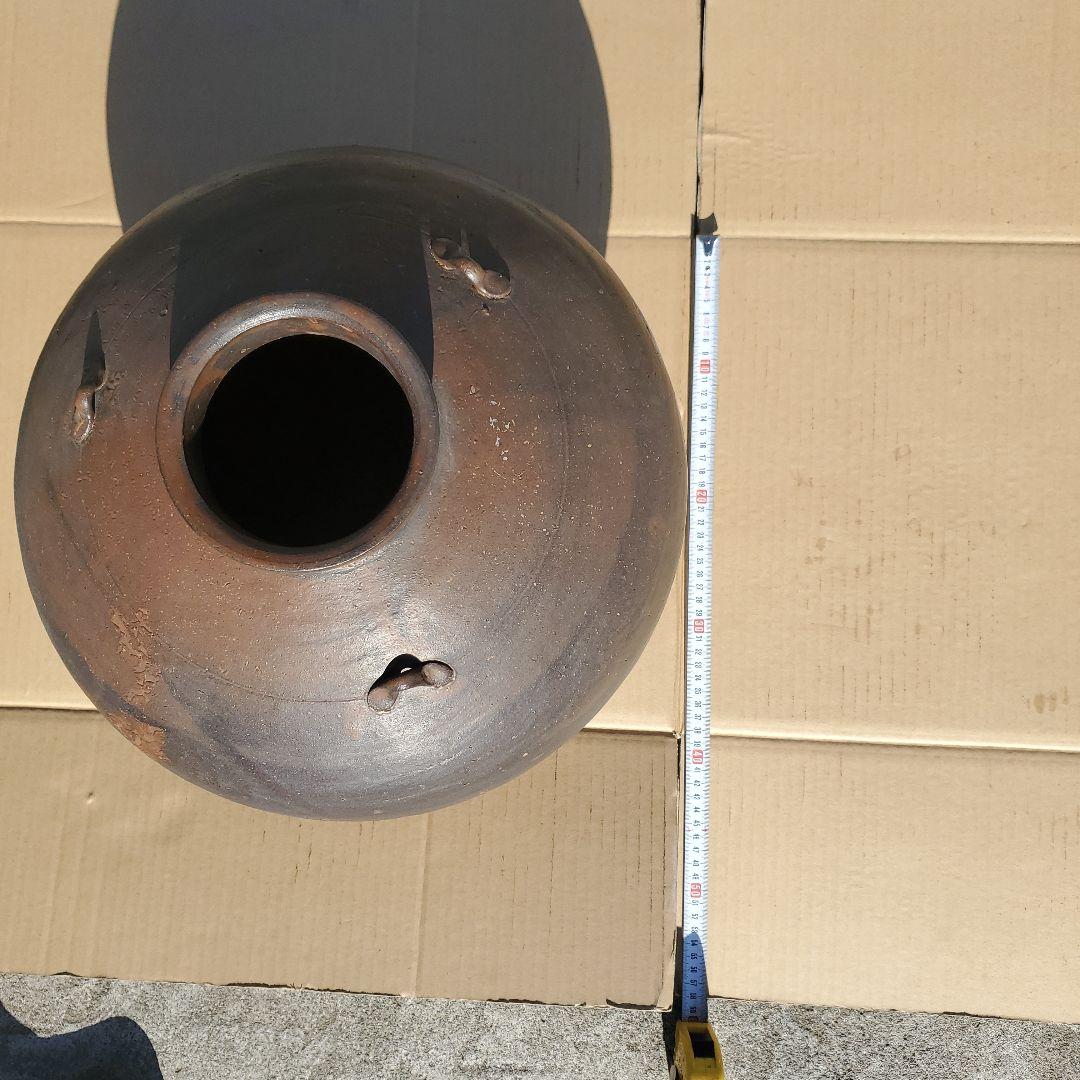陶器製の茶色い壺、引き取り限定