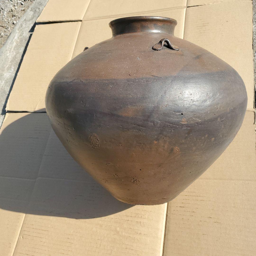 陶器製の茶色い壺、引き取り限定