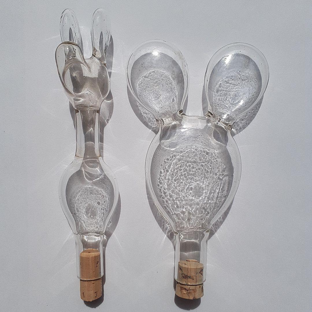 ゴム風船型R　アンティーク硝子　吹きガラス　レトロ雑貨　とろとろガラス