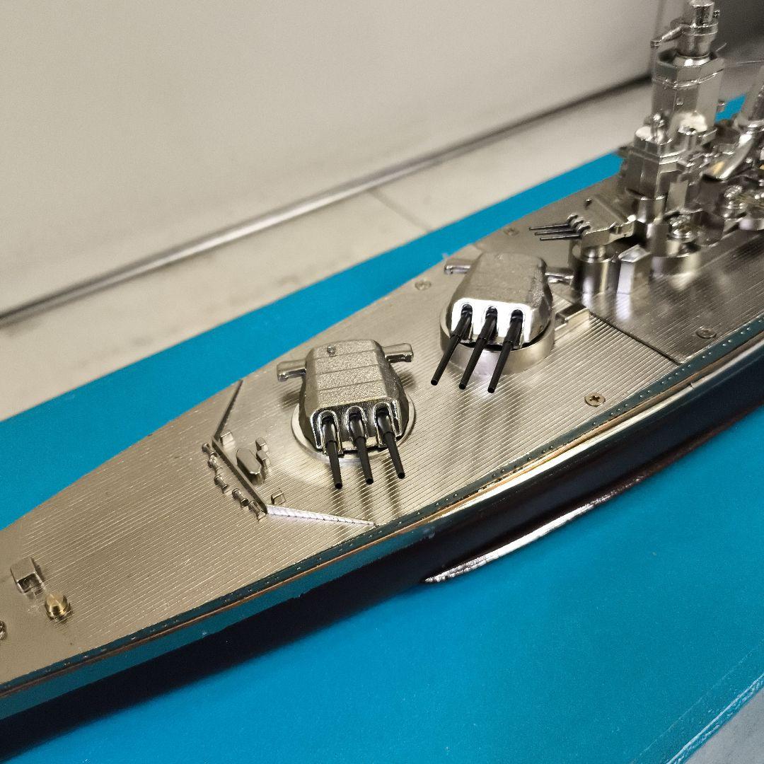 美品★アルフォト★戦艦大和★艦船モデル 1/550 金属製シルバー★プレート付き