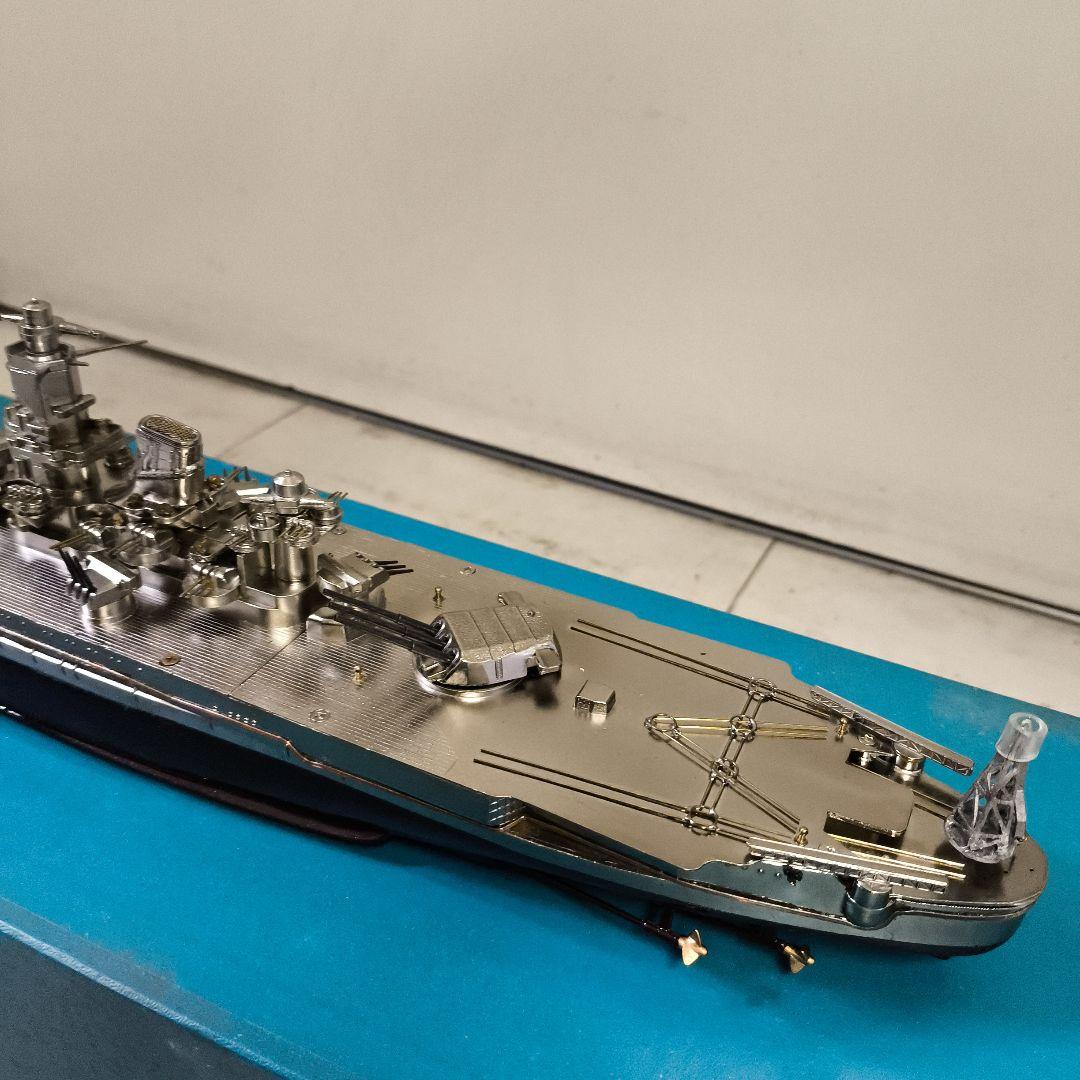 美品★アルフォト★戦艦大和★艦船モデル 1/550 金属製シルバー★プレート付き