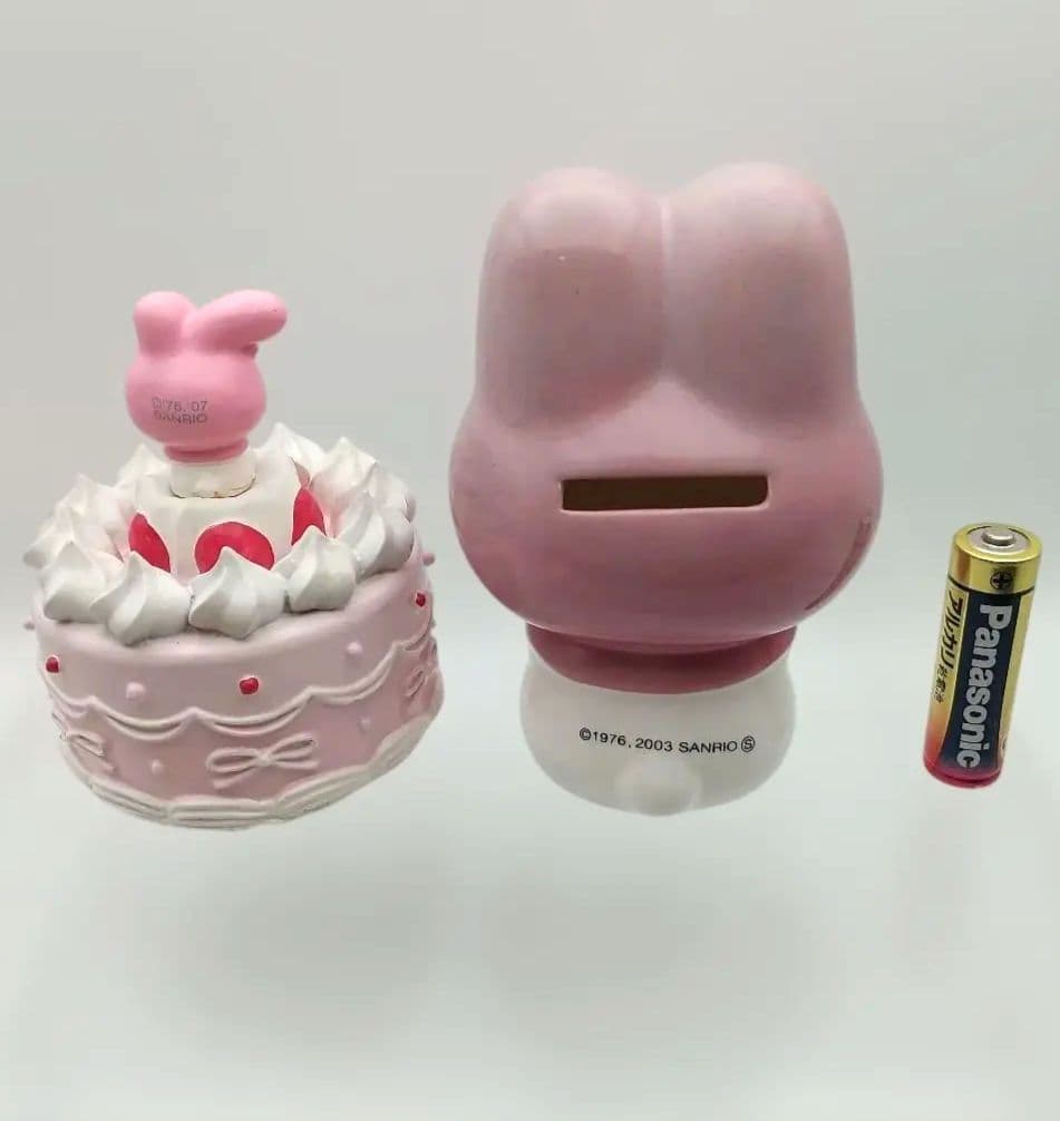値下【希少・美品】マイメロディケーキオルゴール(2007年)貯金箱(2003年)