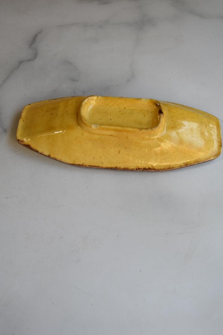 美品フランス19世紀　デュルフィー窯　ラヴィエ皿　アンティーク　民藝