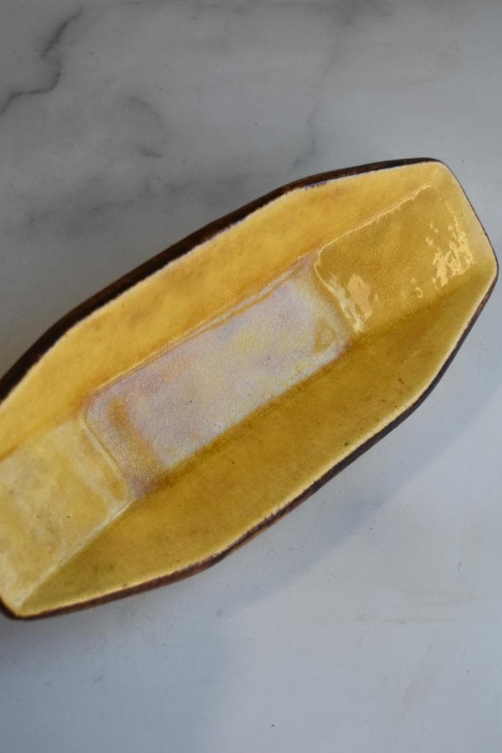 美品フランス19世紀　デュルフィー窯　ラヴィエ皿　アンティーク　民藝