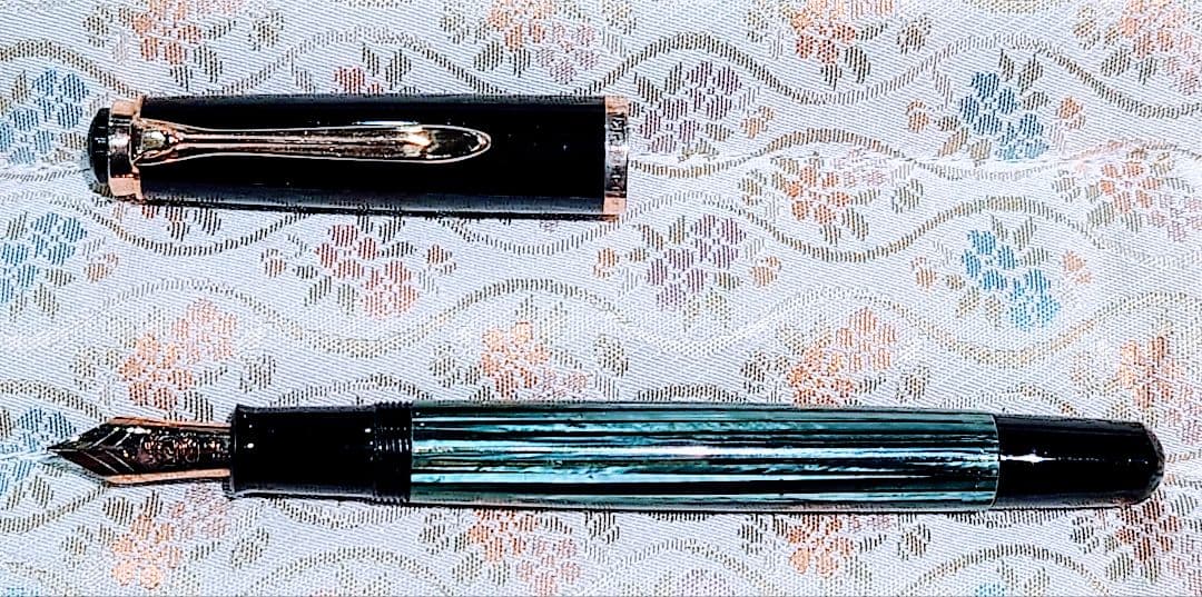 廃番 ペリカン 400N 14C-EF 緑縞　万年筆 デッドストック品