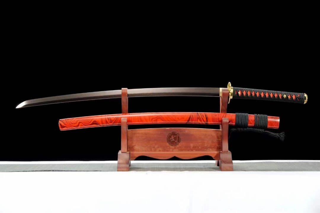 【般若打刀】自錬模様鋼焼藍武士刀 武具　刀装具　日本刀　模造刀 居合刀