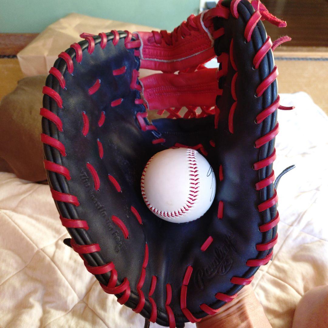 Rawlings 軟式ファーストミット　左利き　 黒/赤